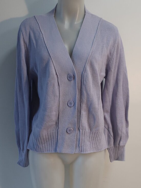 27 Miles Malibu Sweaters - Womens 27 Miles Malibu (Item-107) Lavender V-Neck Cardigan Sweater M